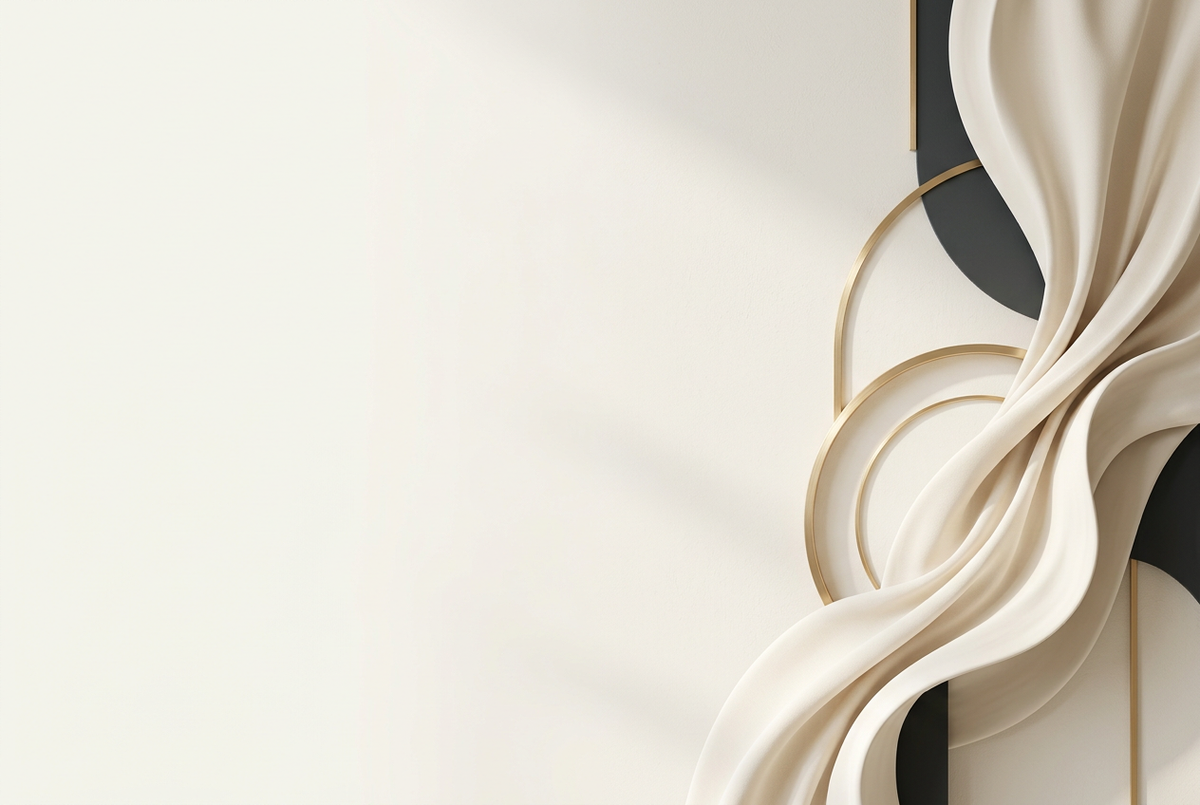 Ivory, charcoal, and gold homepage banner